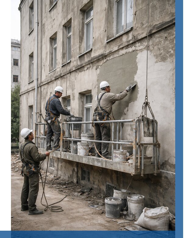 Капитальный ремонт фасада в Великом Устюге от 4275 р. | ВЫСОТНИК-Влс