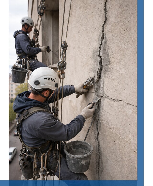 Заделка трещин на фасаде в Великом Устюге от 916 р. | ВЫСОТНИК-Влс