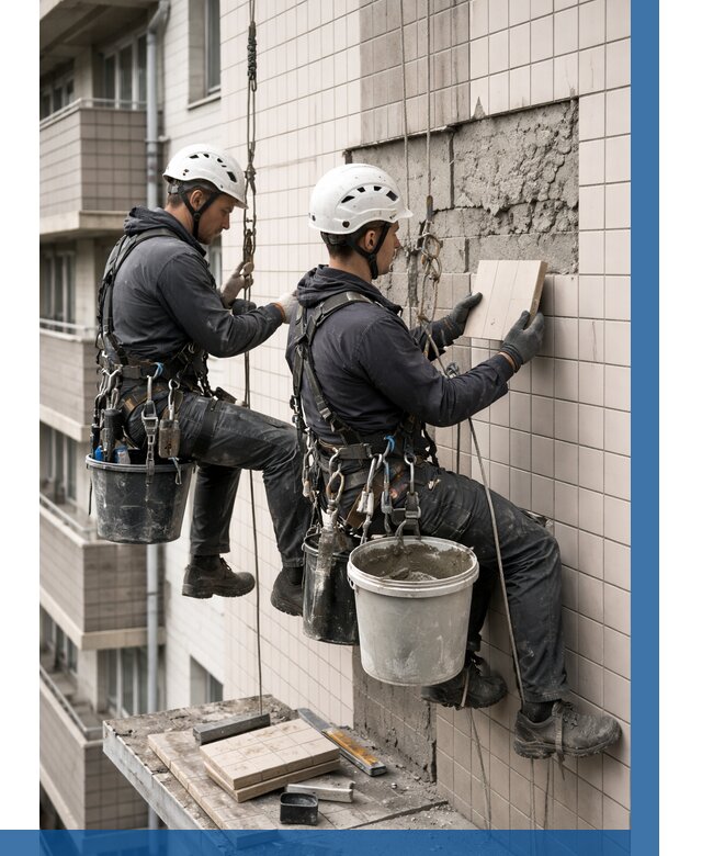 Ремонт облицовки фасада плиткой в Великом Устюге от 1832 р. | ВЫСОТНИК-Влс