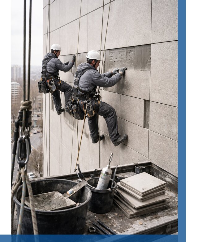 Ремонт фасада из керамогранита в Великом Устюге от 2545 р. | ВЫСОТНИК-Влс