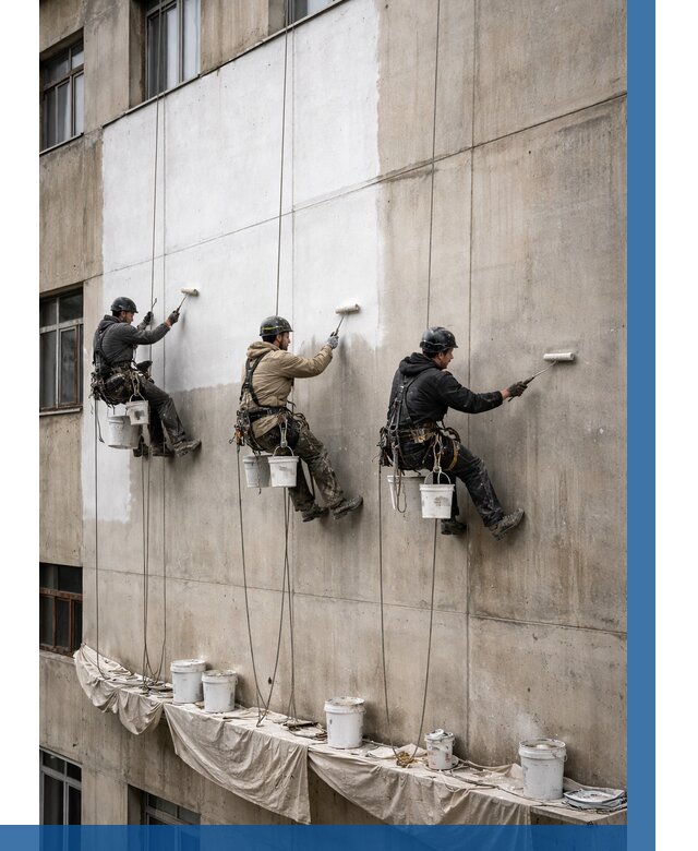 Покраска бетонного фасада в Великом Устюге от 356 р за м2 | ВЫСОТНИК-Влс