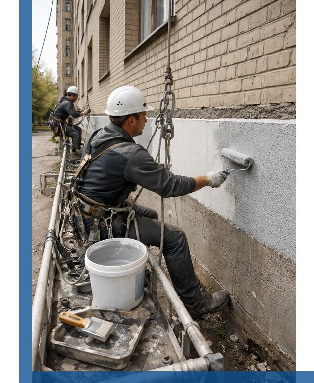 Окраска цоколя здания в Великом Устюге профессионально и надежно