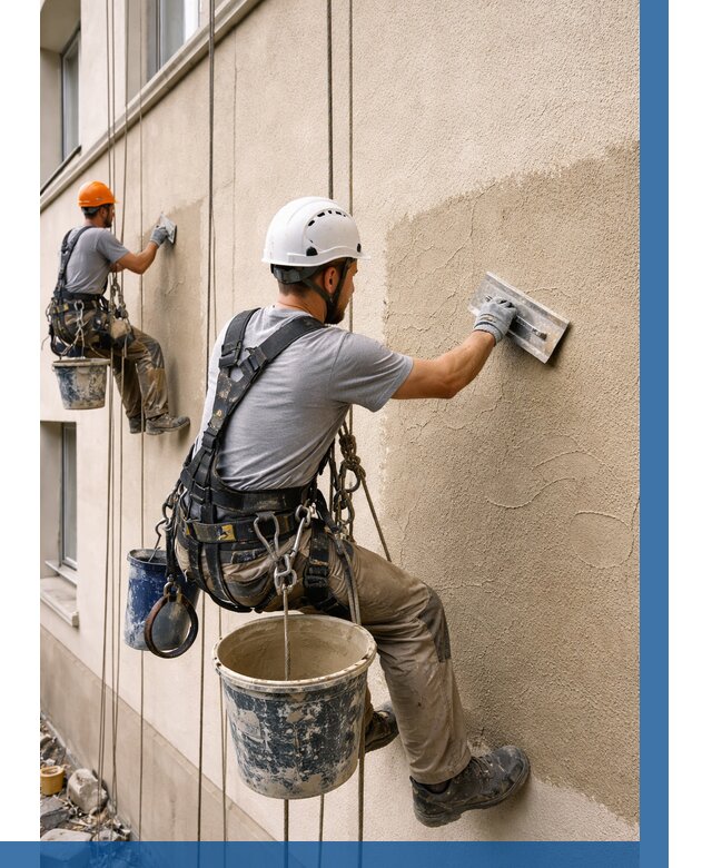 Декоративная штукатурка фасада в Великом Устюге от 1221 р. | ВЫСОТНИК-Влс