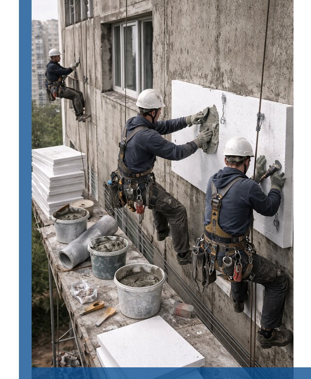 Утепление фасада пенополистиролом в Великом Устюге под ключ