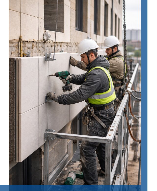 Монтаж фасадных термопанелей в Великом Устюге от 1527 р. | ВЫСОТНИК-Влс