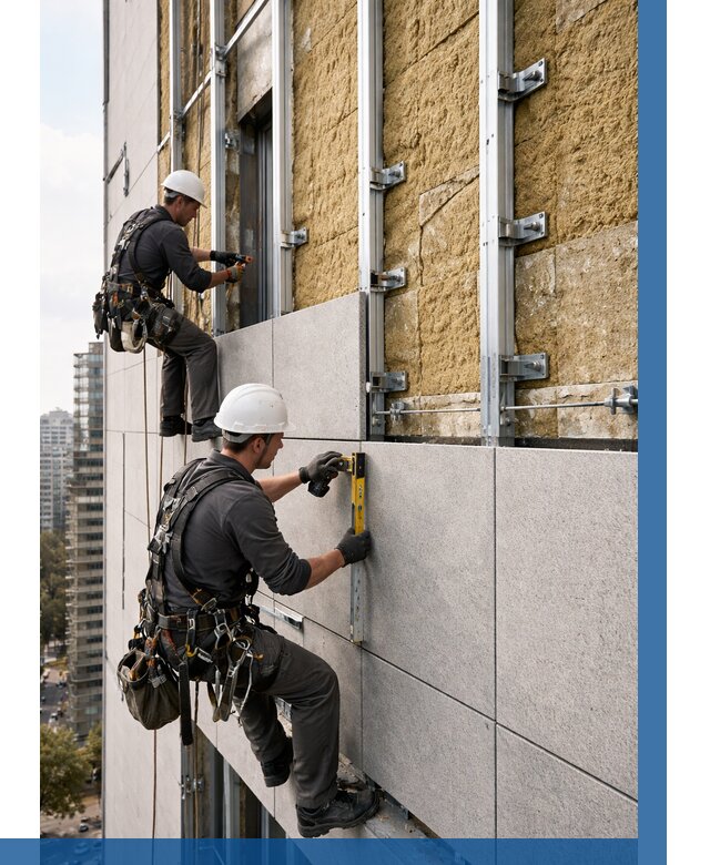 Монтаж вентилируемого фасада в Великом Устюге от 3563 р. | ВЫСОТНИК-Влс