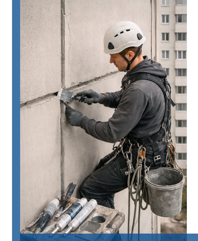 Ремонт межпанельных швов в Великом Устюге герметизация и восстановление