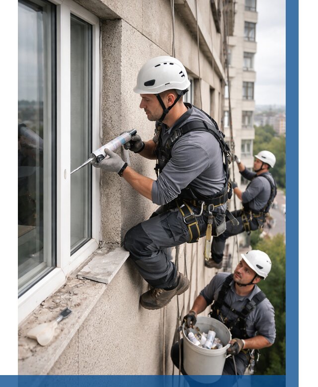 Герметизация оконных швов снаружи в Великом Устюге от 1527 р. | ВЫСОТНИК-Влс