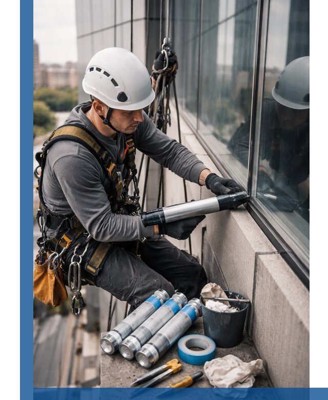 Герметизация стыков витража в Великом Устюге для герметичных фасадов