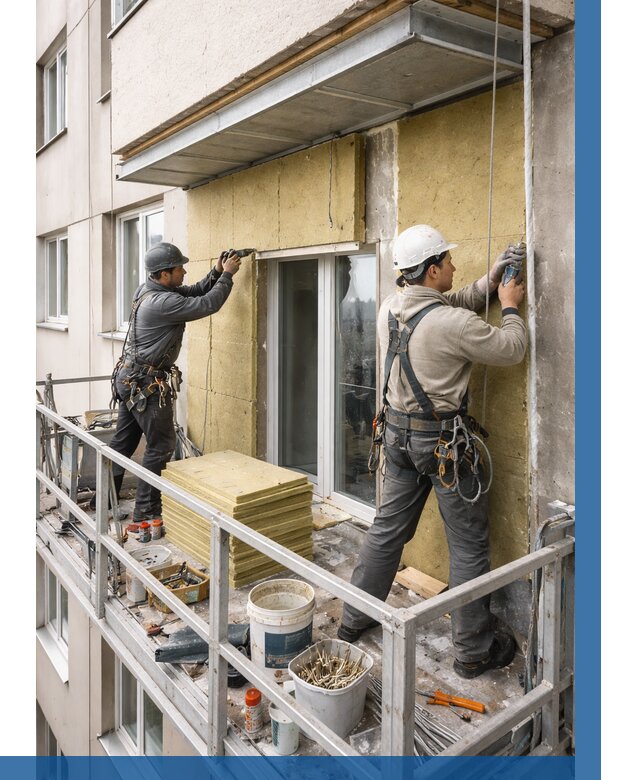 Утепление балкона снаружи в Великом Устюге от 1629 р. под ключ ВЫСОТНИК-Влс