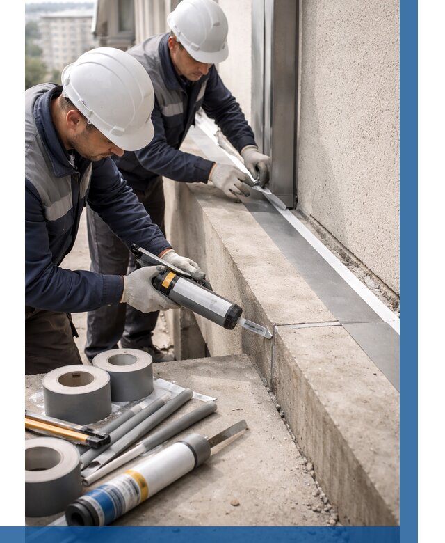 Герметизация примыкания балкона в Великом Устюге от 4581 р. | ВЫСОТНИК-Влс