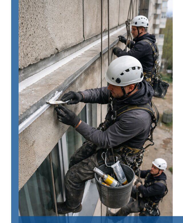 Герметизация примыкания балкона в Великом Устюге под ключ с гарантией