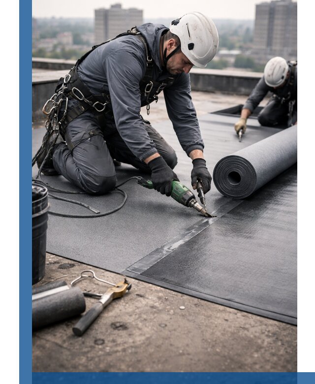 Ремонт мягкой кровли в Великом Устюге с выездом промальпинистов