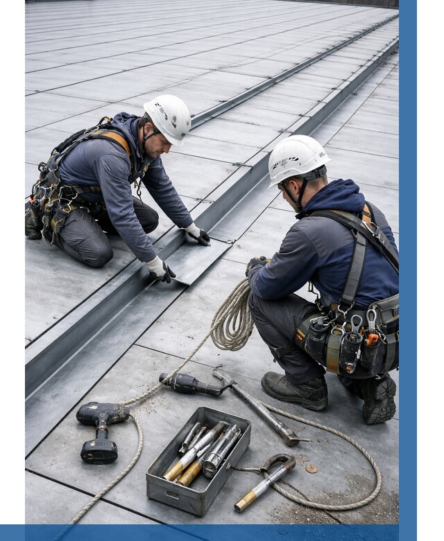 Ремонт фальцевой кровли в Великом Устюге от 713 р. | ВЫСОТНИК-Влс