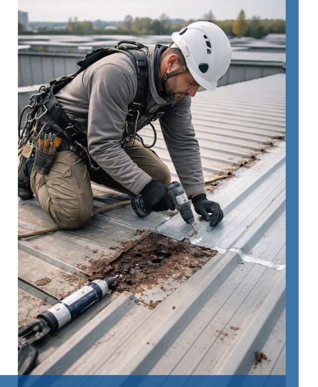 Ремонт профнастила на кровле в Великом Устюге от 713 р. | ВЫСОТНИК-Влс