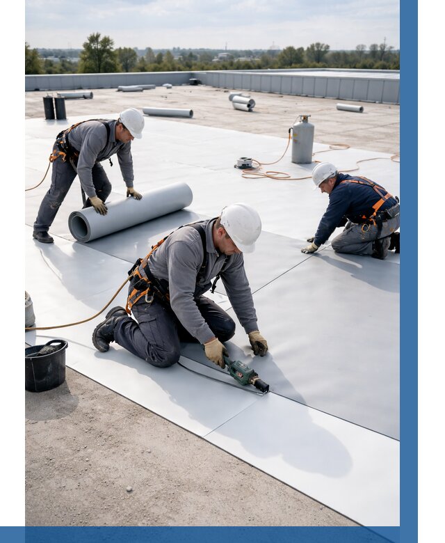 Монтаж мембранной кровли под ключ в Великом Устюге от 1221 р. | ВЫСОТНИК-Влс