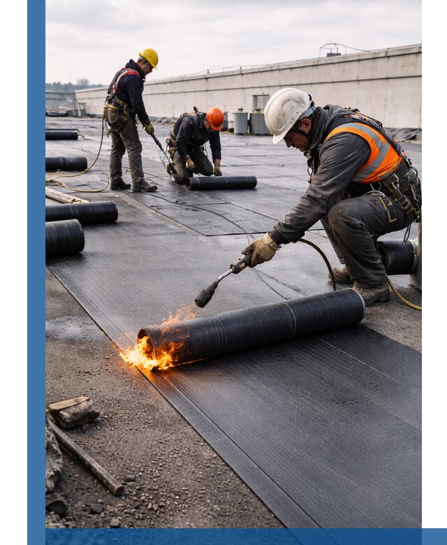Монтаж наплавляемой кровли в Великом Устюге профессионально