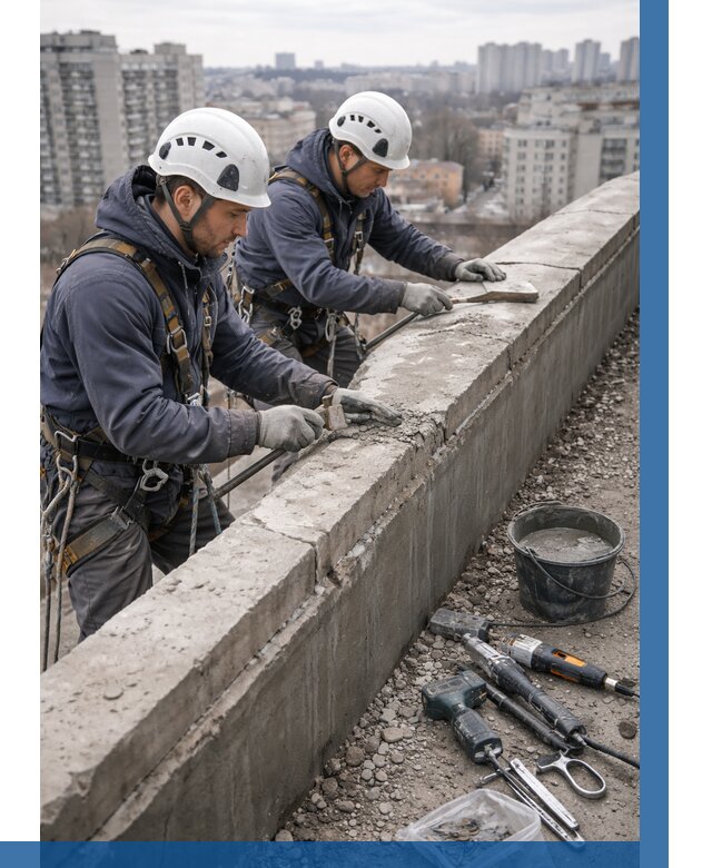 Ремонт парапета на кровле в Великом Устюге от 1527 р. | ВЫСОТНИК-Влс