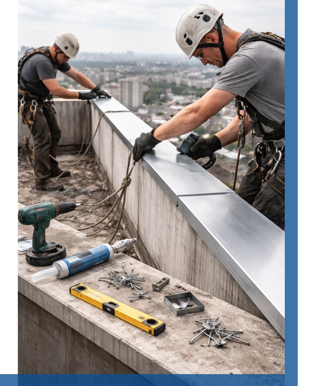 Монтаж парапетных крышек в Великом Устюге от 814 р. | ВЫСОТНИК-Влс