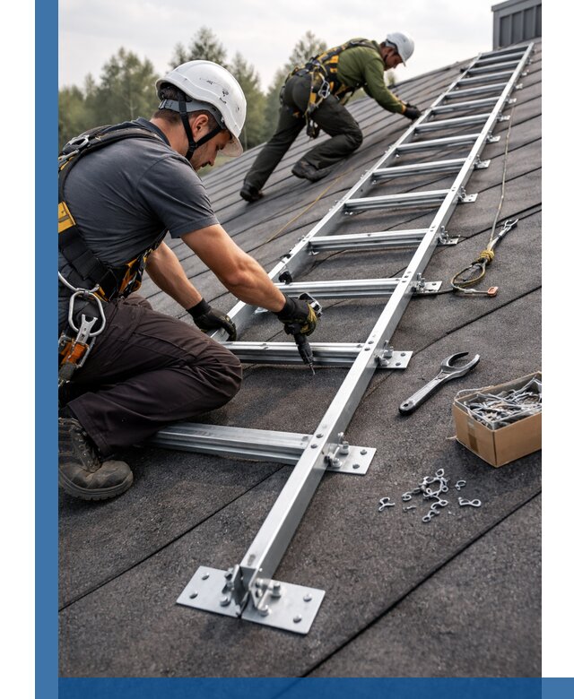 Профессиональный монтаж кровельной лестницы в Великом Устюге под ключ