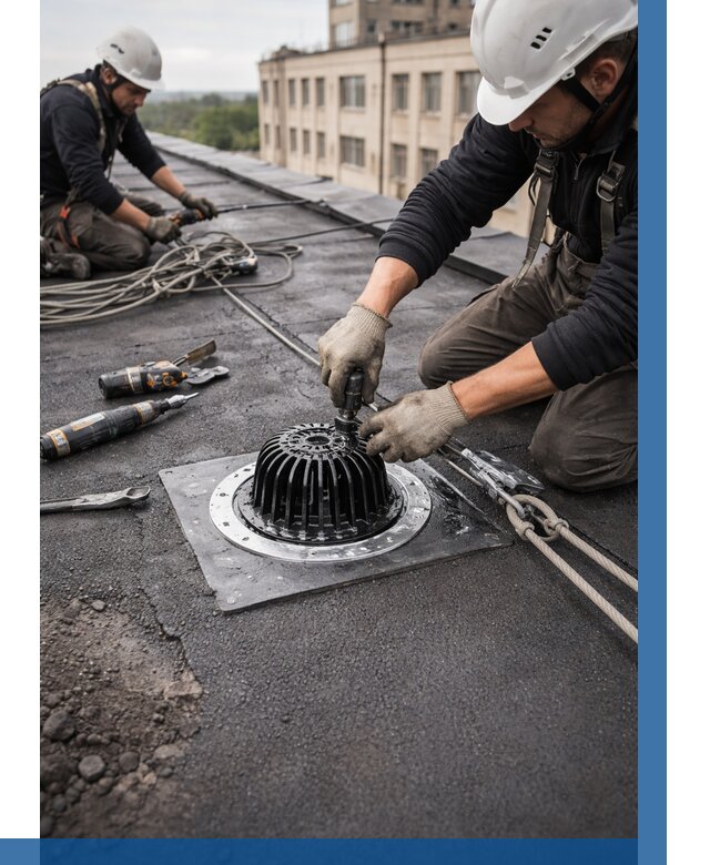 Установка водосточных воронок в Великом Устюге цена от 3563 р. | ВЫСОТНИК-Влс