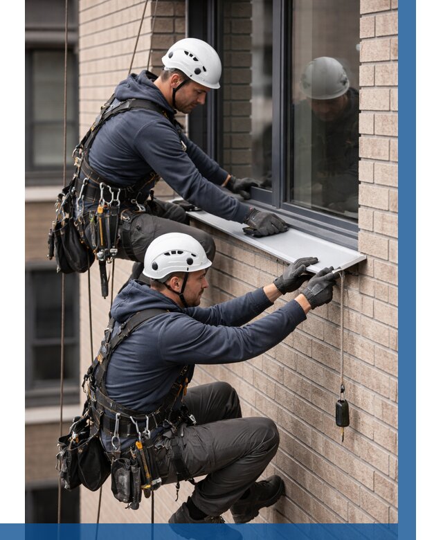 Монтаж оконных отливов под ключ в Великом Устюге от 3563 р. | ВЫСОТНИК-Влс