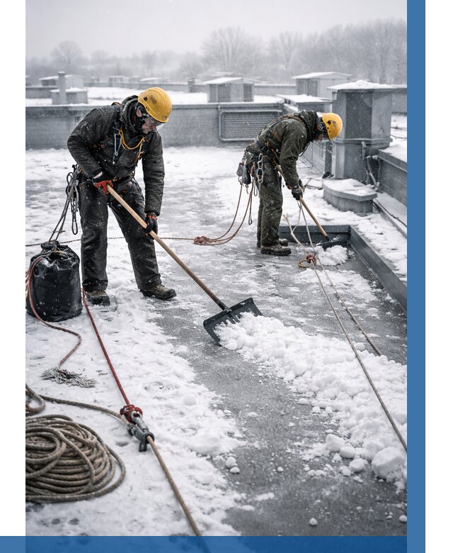 Очистка крыши от снега в Великом Устюге от 7634 р. | ВЫСОТНИК-Влс