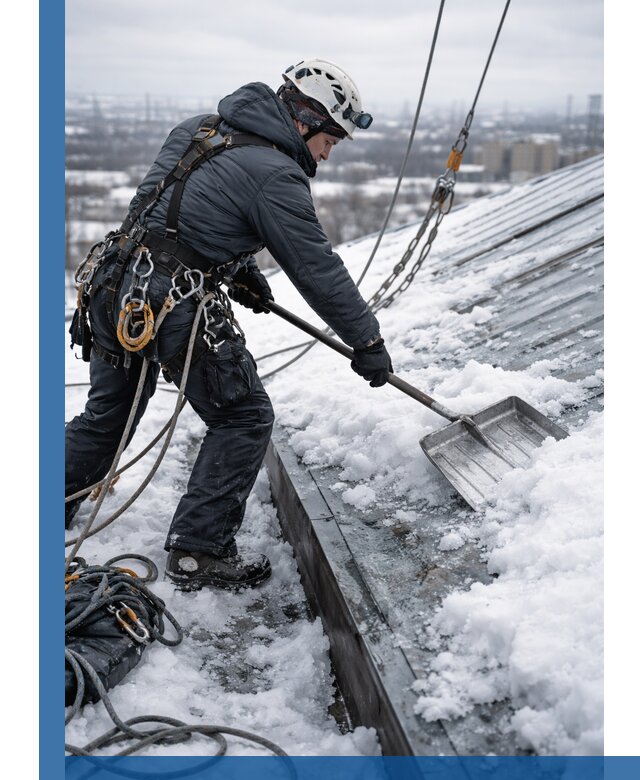 Профессиональная очистка кровли от снега и наледи в Великом Устюге