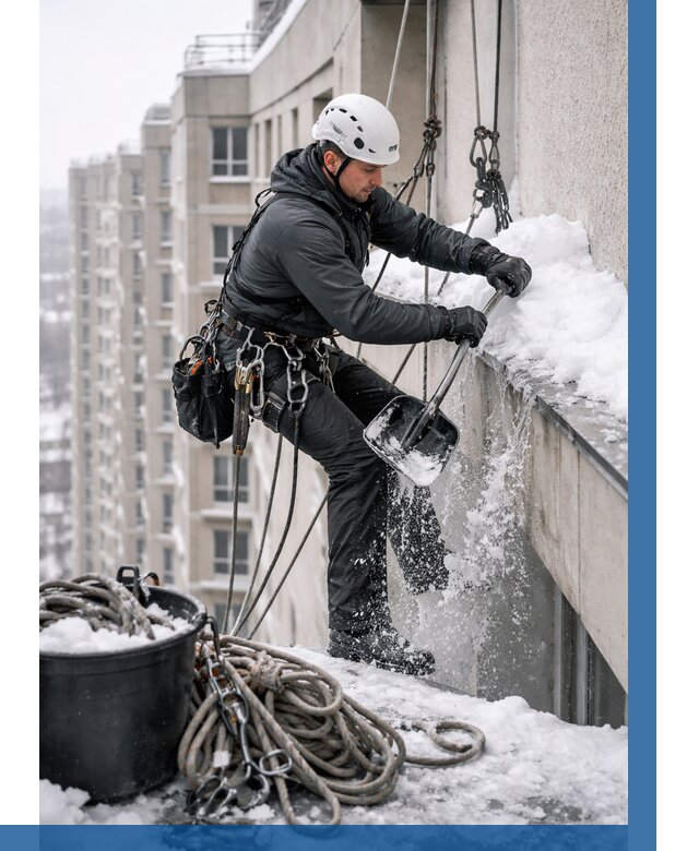 Очистка карнизов от снега в Великом Устюге от 305 р. | ВЫСОТНИК-Влс