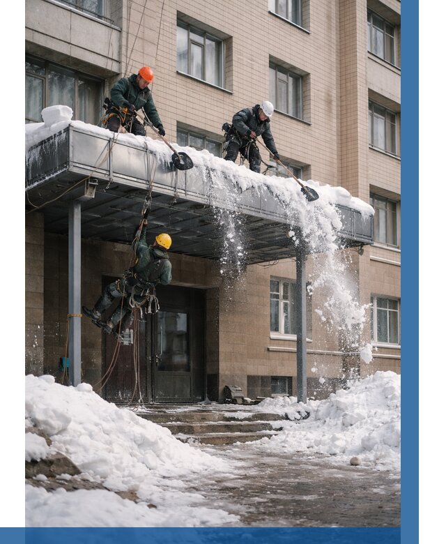 Очистка козырьков от снега в Великом Устюге от 3563 р. | ВЫСОТНИК-Влс