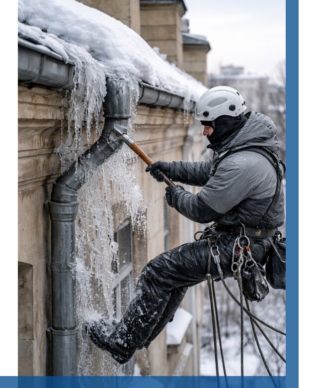 Очистка водостоков от льда в Великом Устюге от 3563 р. | ВЫСОТНИК-Влс