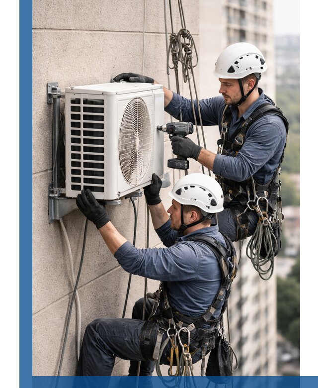 Монтаж внешнего блока кондиционера в Великом Устюге установка и крепление