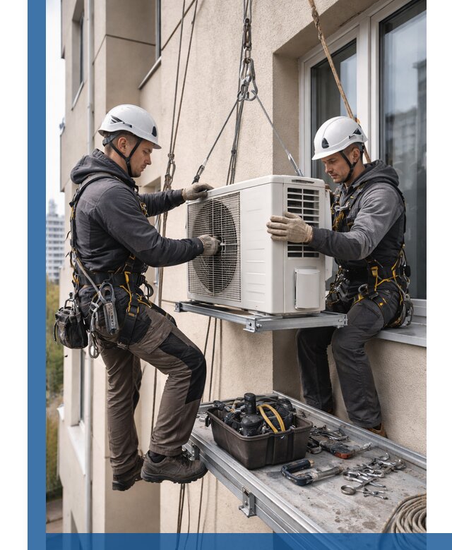 Перенос внешнего блока кондиционера в Великом Устюге с монтажом и крепежом