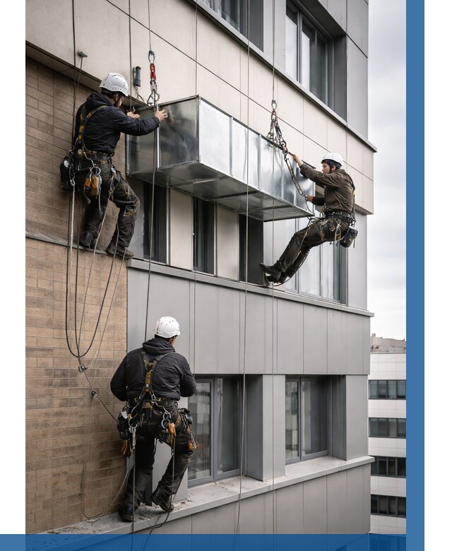 Монтаж воздуховодов на фасаде в Великом Устюге от 1527 р. | ВЫСОТНИК-Влс