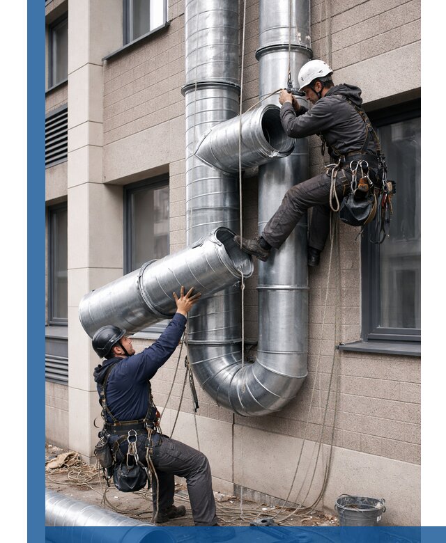 Монтаж фасадных воздуховодов в Великом Устюге с герметизацией и крепежом