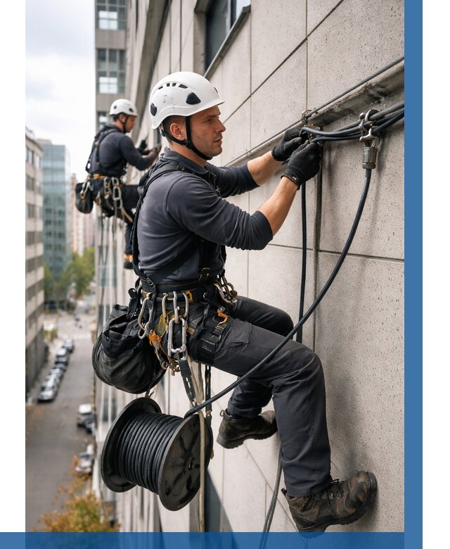 Прокладка кабеля по фасаду в Великом Устюге от 356 р. | ВЫСОТНИК-Влс