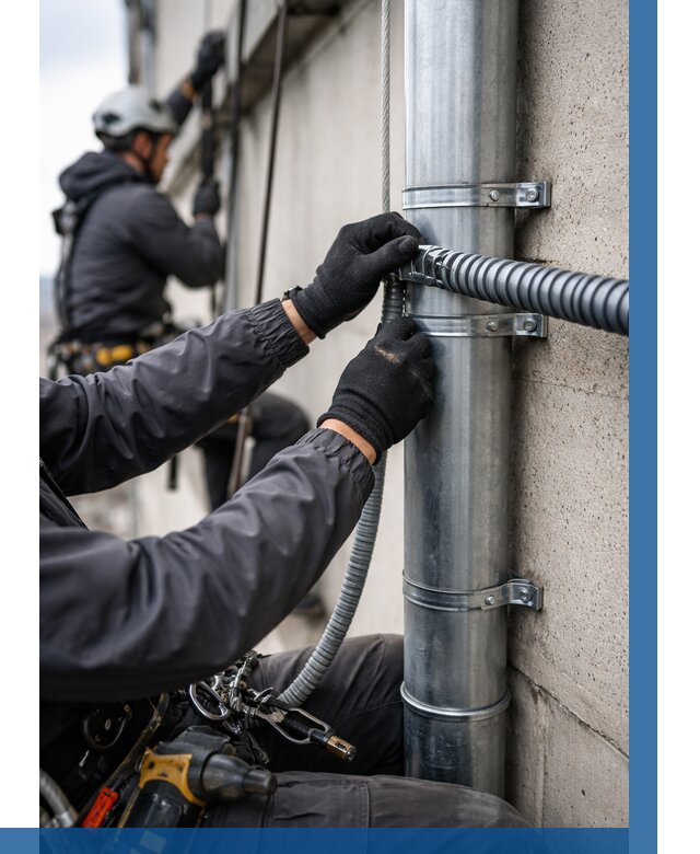 Монтаж гофры для кабеля в Великом Устюге от 305 р. | ВЫСОТНИК-Влс