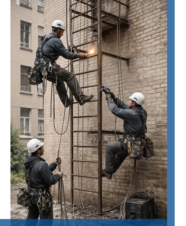 Ремонт пожарной лестницы в Великом Устюге от 7634 р. | ВЫСОТНИК-Влс