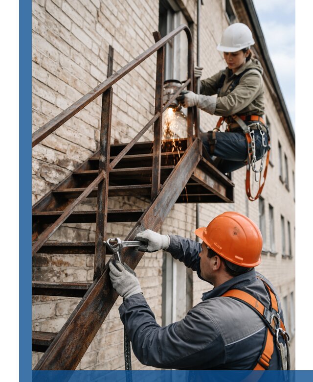 Ремонт и восстановление пожарных лестниц с выездом в Великом Устюге