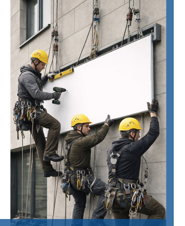 Монтаж рекламной вывески в Великом Устюге от 8143 р. | ВЫСОТНИК-Влс