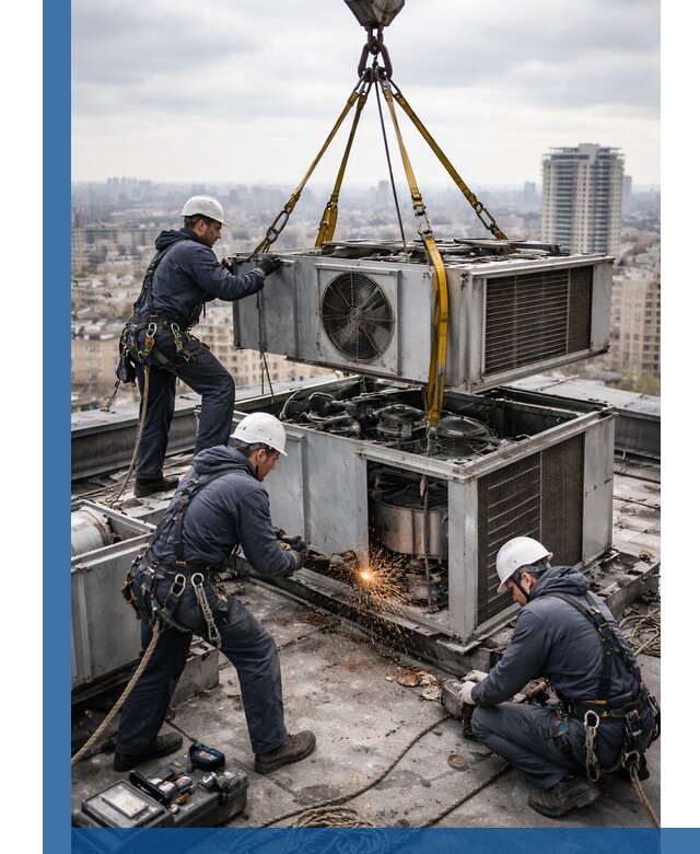 Демонтаж крышной установки в Великом Устюге любой сложности