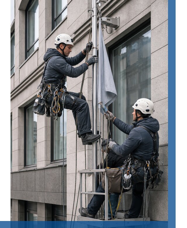 Установка флагов на фасаде в Великом Устюге от 4581 р. | ВЫСОТНИК-Влс