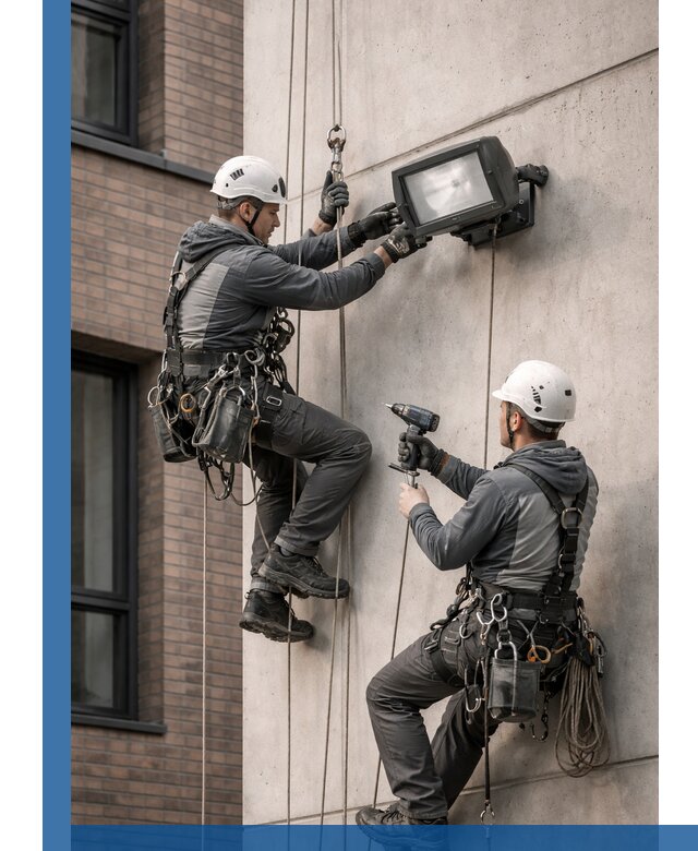 Профессиональный монтаж фасадных прожекторов в Великом Устюге под ключ