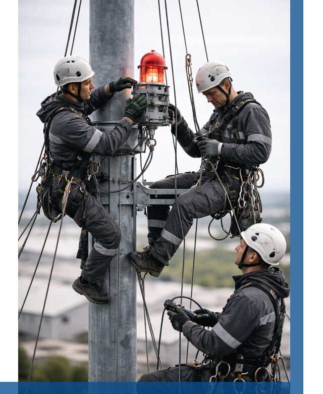 Монтаж заградительных огней в Великом Устюге от 8652 р. | ВЫСОТНИК-Влс