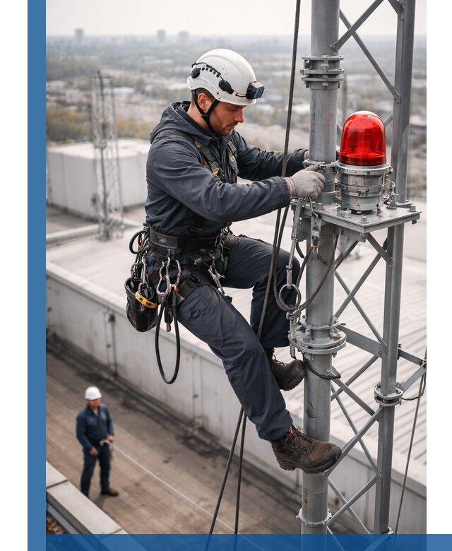 Монтаж заградительных огней и обслуживание объектов в Великом Устюге