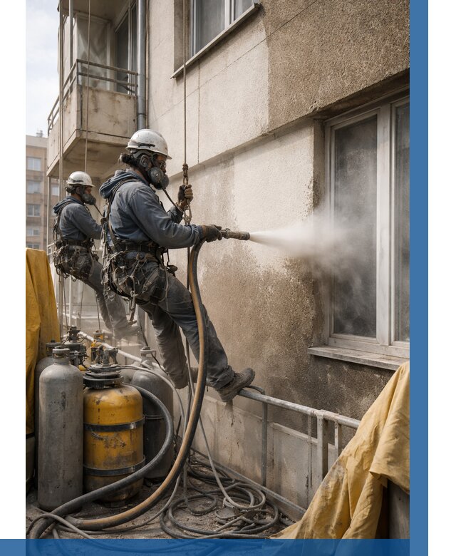 Пескоструйная очистка фасада в Великом Устюге от 662 р. | ВЫСОТНИК-Влс