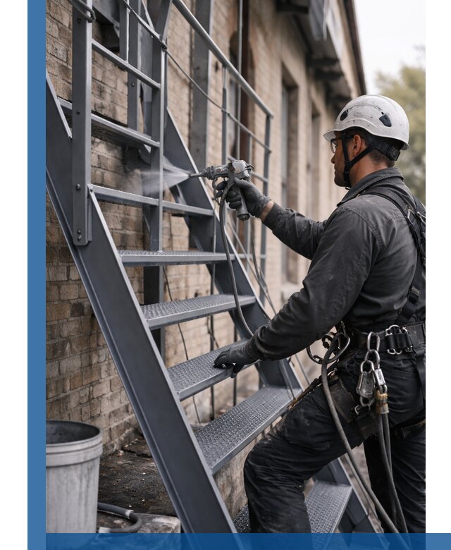 Покраска и антикоррозионная защита пожарных лестниц в Великом Устюге