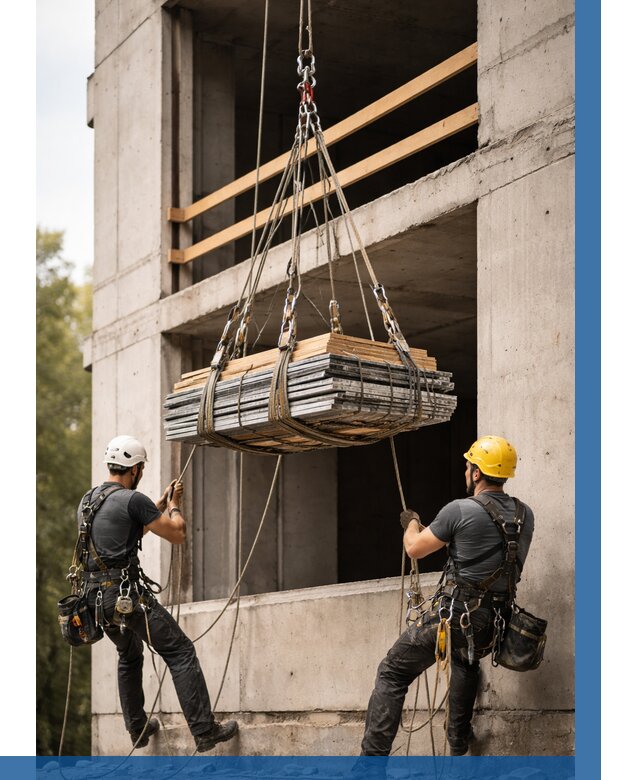 Подъем материала на этаж веревками в Великом Устюге от 1527 р. | ВЫСОТНИК-Влс