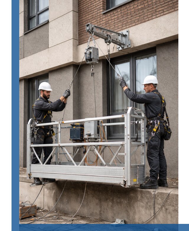 Монтаж и подъем фасадной люльки в Великом Устюге с гарантией безопасности