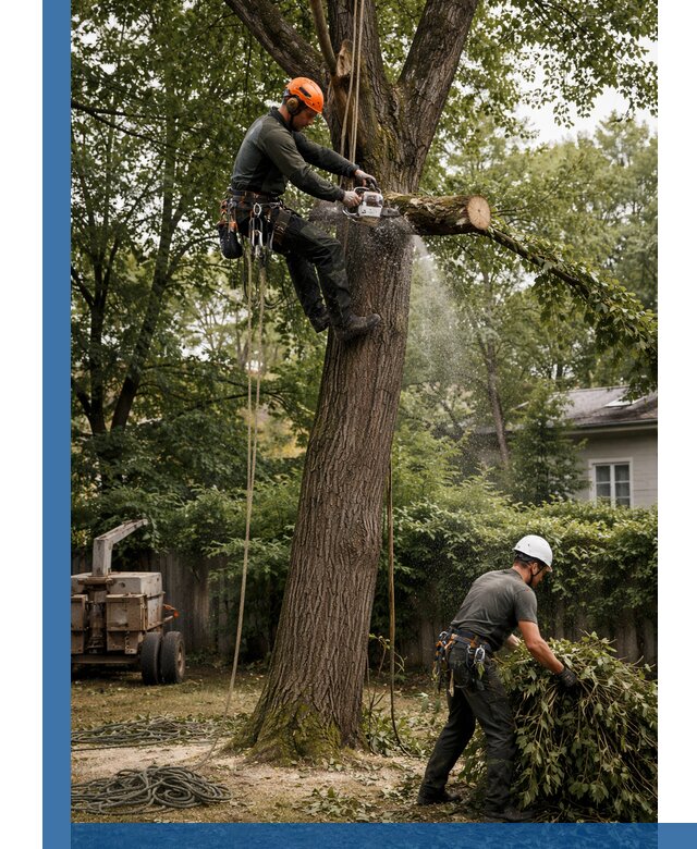 Кронирование деревьев в Великом Устюге, безопасная высотная обрезка